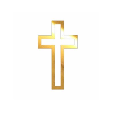 Gravurkreuz Gold Acryl 8 x 5 cm