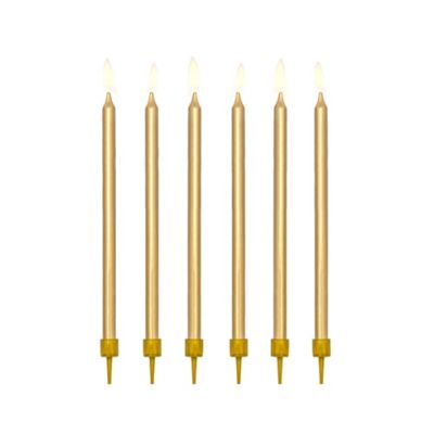 Kerzen glatt gold 12 cm 12 Stk