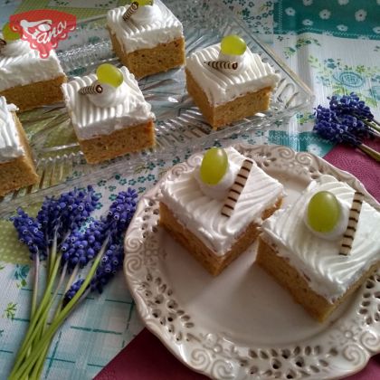 Gluten-free carrot cake with whipped cream