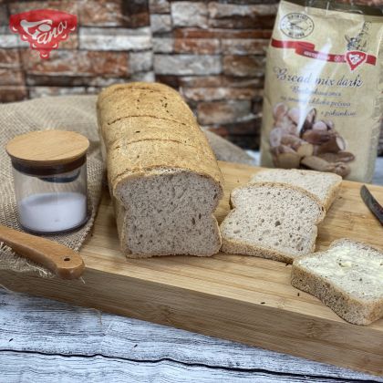 Quick dark gluten-free bread - baked in a mold