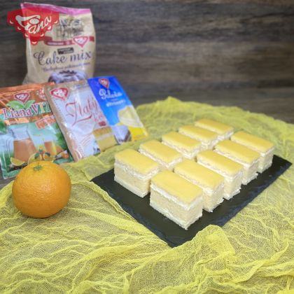 Gluten-free orange-lemon slices with soft cream