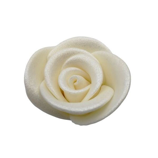 Ruža veľká postriebrená biela