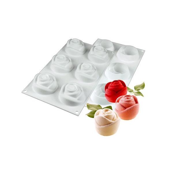 Silicone rose mold 6 pcs