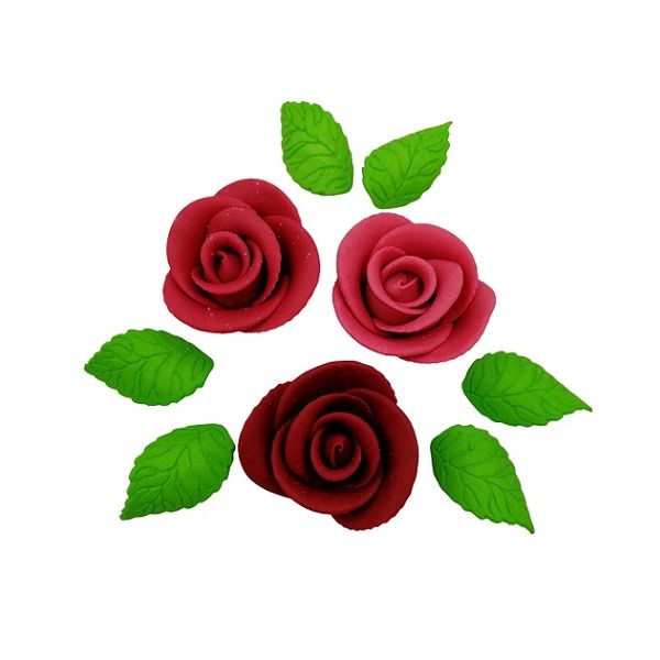Ruža veľká pastelová zostava bordová 9 ks