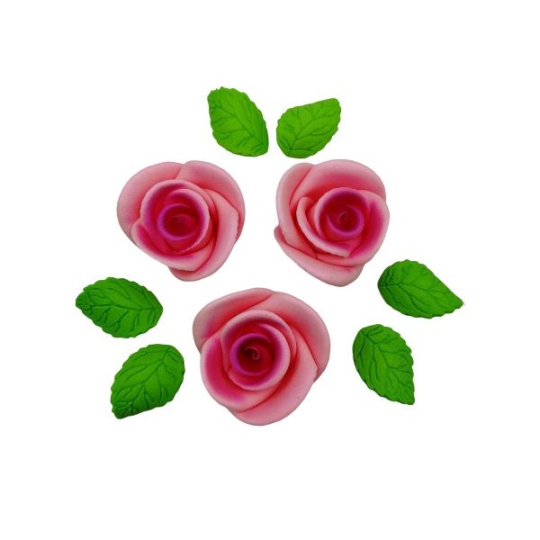 Ruža veľká perleťová zostava ružová 9 ks