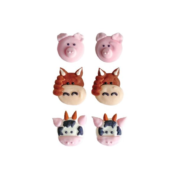 Set - cow, piglet, horse 6 pcs