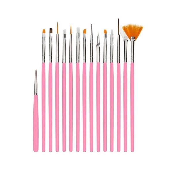 Set of 15 decorating brushes