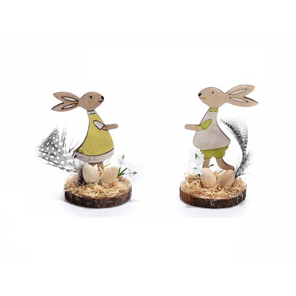 Easter rabbits, hen and rooster - decoration Easter rabbits, hen and rooster - decoration, Rabbits 2 pcs