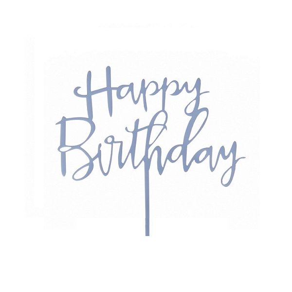 Zápich - Happy Birthday modrý akryl Zápich - Happy Birthday modrý akryl