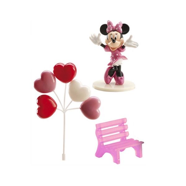 Minnie - sada myška, balóny, lavička