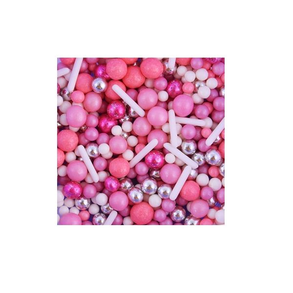Pearls pink mix, 50 g