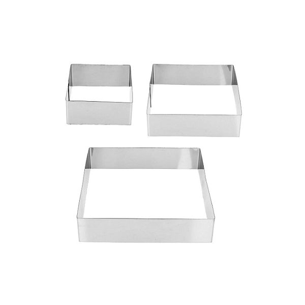 Baking frame metal square set of 3 pcs