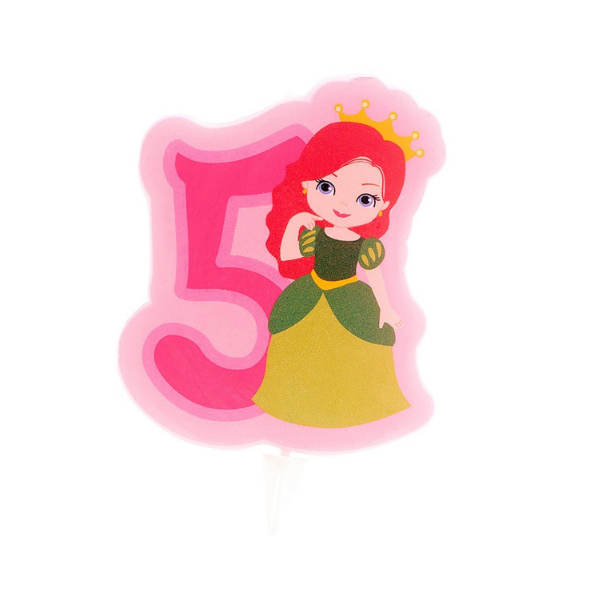 Cake candle no. 5 princess 9.5 cm
