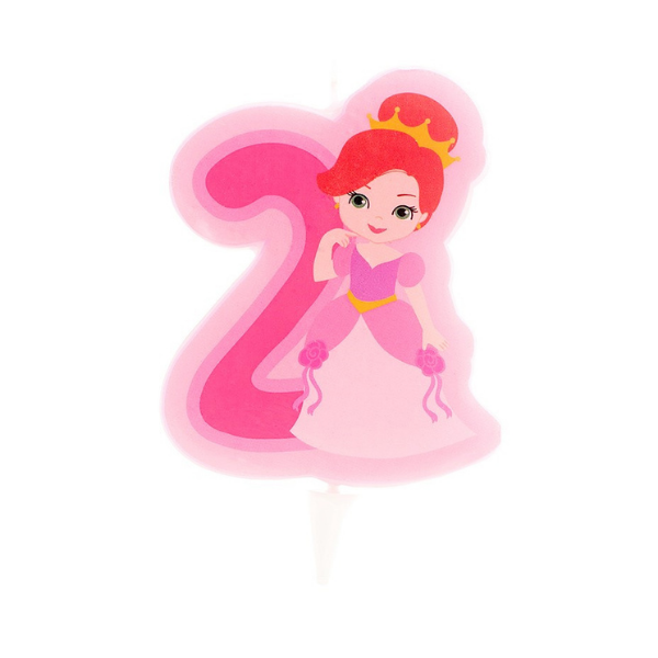 Cake candle no. 2 princess pink