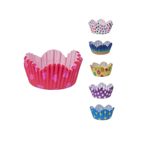 Paper cupcakes mix flower shape 80 pcs