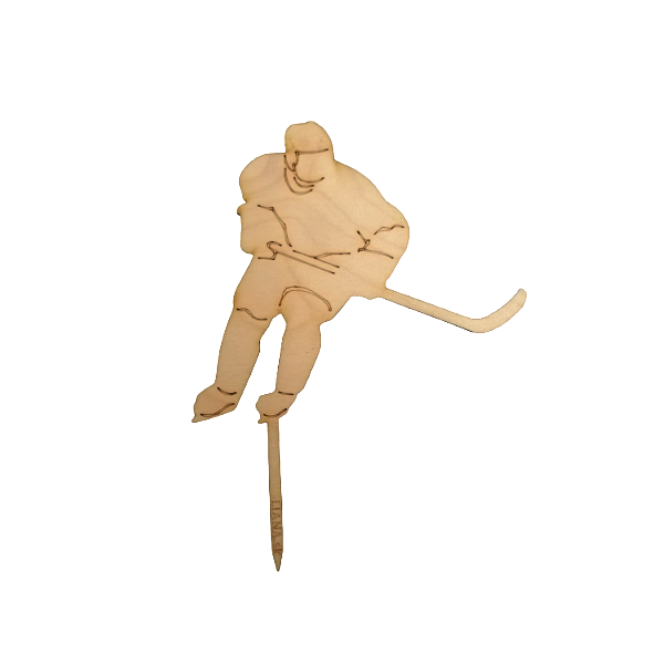 Wooden hockey stick player