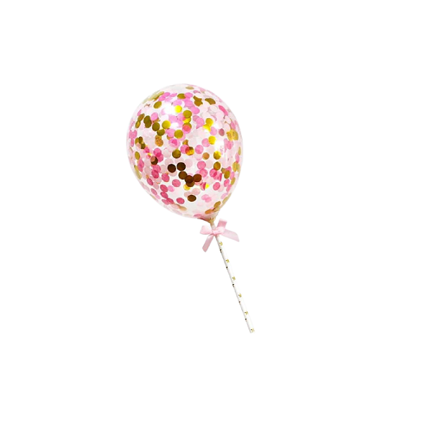 Zápich - balón s ružovými konfetami