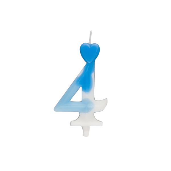 White-blue candle White-blue candle, number 4