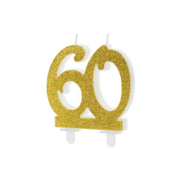 Cake candle no. 60 gold