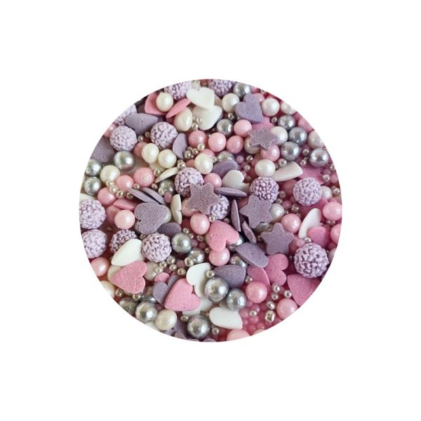 Posyp mix růžovo-bílo-fialový 60 g