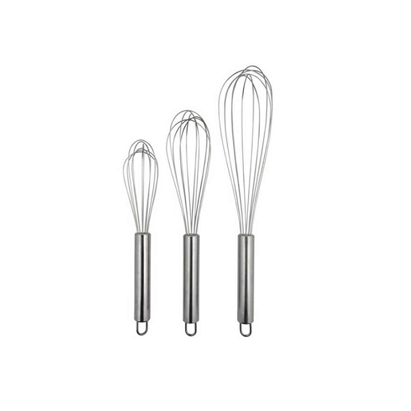 Beating whisk stainless steel set of 3 pcs