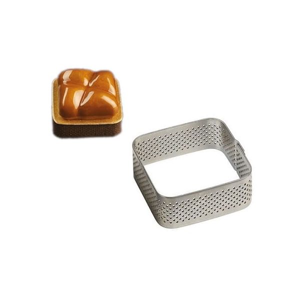 Form for tartlets, perforated, metal square