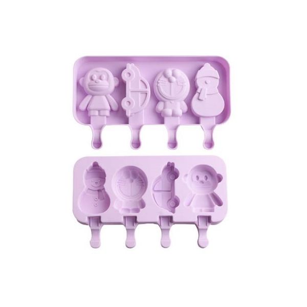 Silicone mold for popsicles monkey, car, cat and snowman