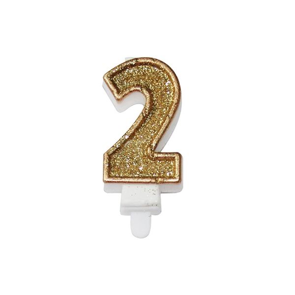 Svíčka třpytivá zlatá 5,5 cm Svíčka třpytivá zlatá 5,5 cm, číslo 2