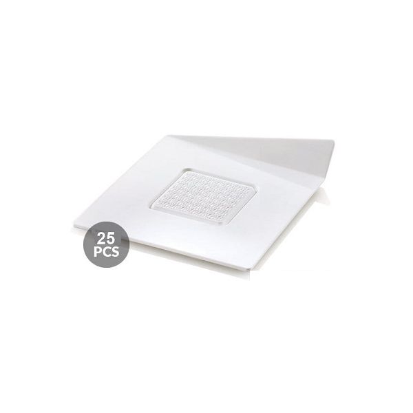 White plastic pad 83x83 mm 25 pcs