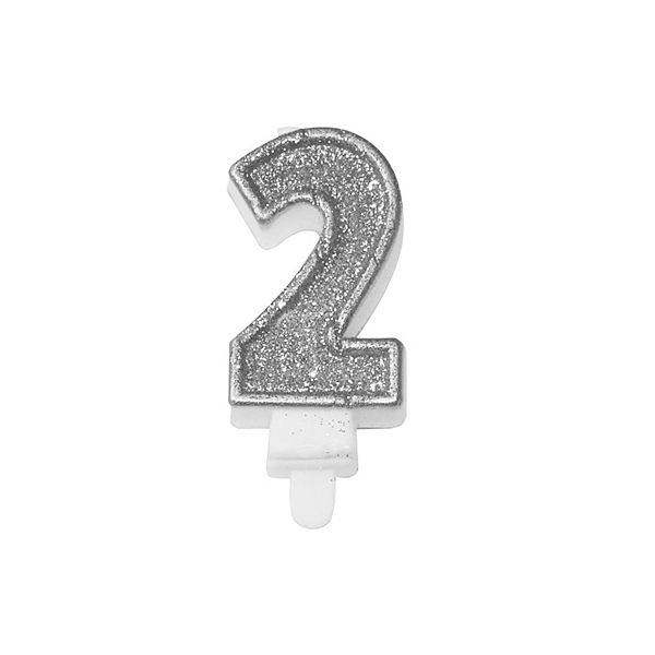 Svíčka třpytivá stříbrná 5,5 cm Svíčka třpytivá stříbrná 5,5 cm, číslo 2