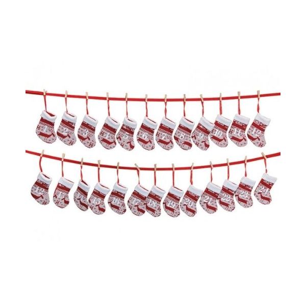Adventný kalendár ponožky textil Adventný kalendár ponožky textil