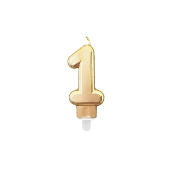 Svíčka zlatá 7,5 cm Svíčka zlatá 7,5 cm, číslo 1