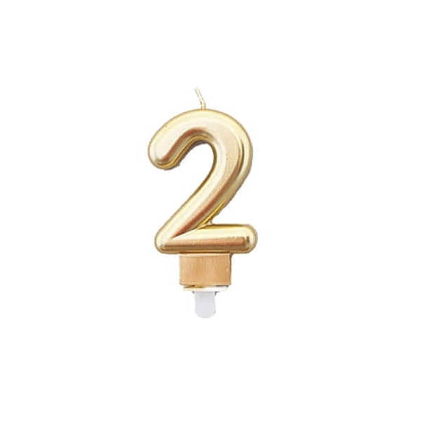 Svíčka zlatá 7,5 cm Svíčka zlatá 7,5 cm, číslo 2