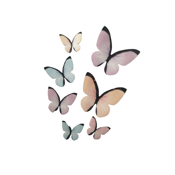 Oblátkový motýľ mix pastelový