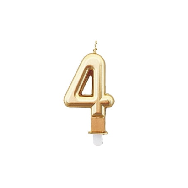 Svíčka zlatá 7,5 cm Svíčka zlatá 7,5 cm, číslo 4