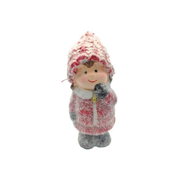 Little girl with a red coat ceramic