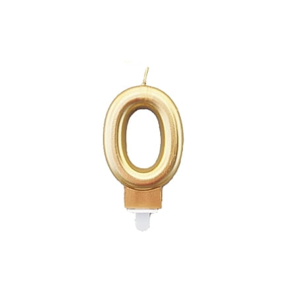 Gold candle 7.5 cm Gold candle 7.5 cm, number 0