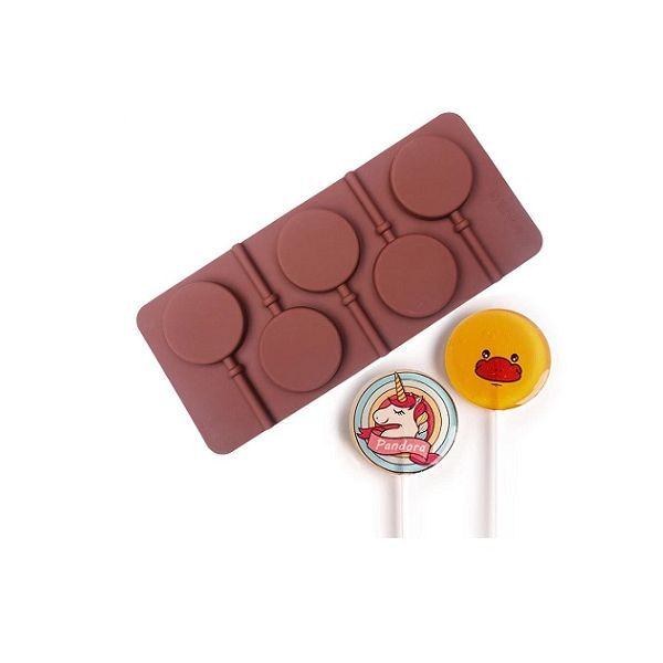 Smooth silicone lollipop mold 5 pcs