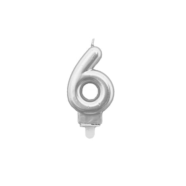 Svíčka stříbrná 7,5 cm Svíčka stříbrná 7,5 cm, číslo 6