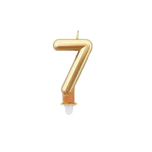Svíčka zlatá 7,5 cm Svíčka zlatá 7,5 cm, číslo 7