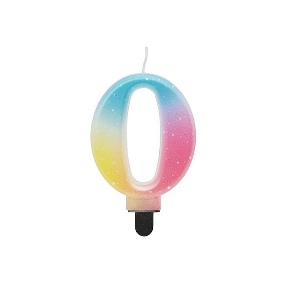 Rainbow pastel candle Rainbow pastel candle, number 0