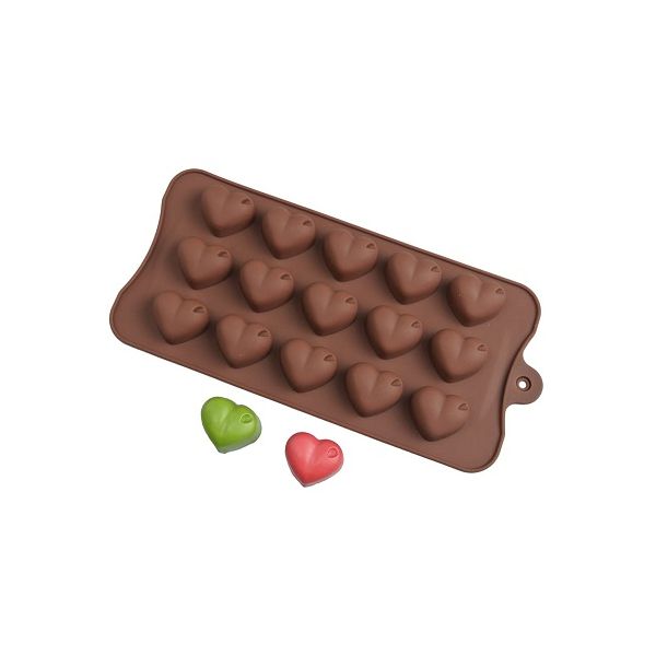 Forma silikon C srdíčka mini 15 ks