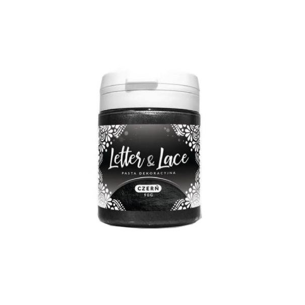Letter &amp; Lace fabric black 90 g