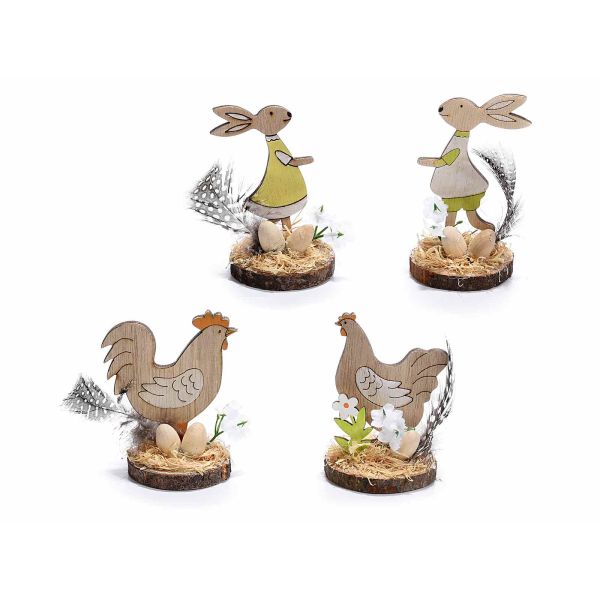 Easter rabbits, hen and rooster - decoration