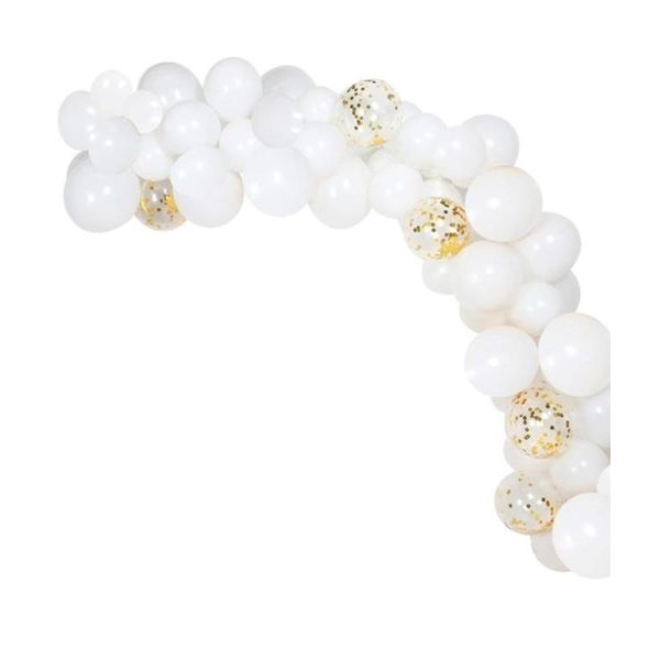 Garland balloons white-gold 100 pcs