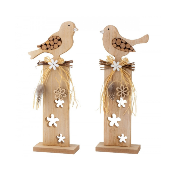 Drevená dekorácia vtáčik 36,5 cm
