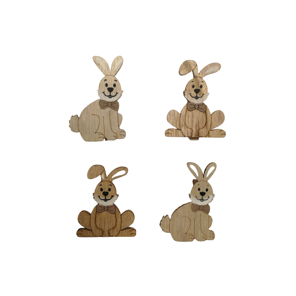A set of wooden clothespins with an Easter bunny