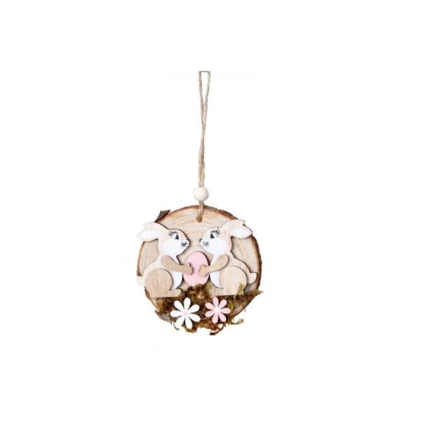Decoration for hanging a bunny with an egg