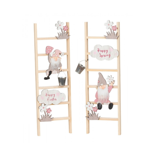 Wooden ladder with an elf