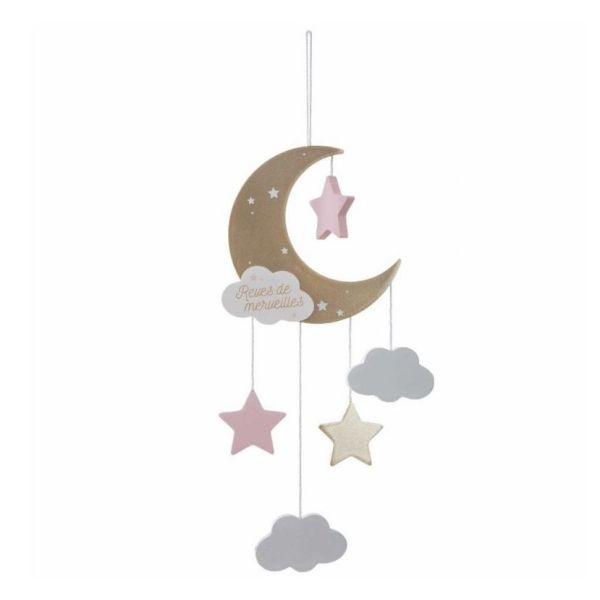 Golden moon hanging decoration